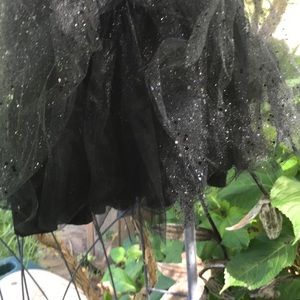 NWT Way To Celebrate! Black Glitter Halloween Tutu